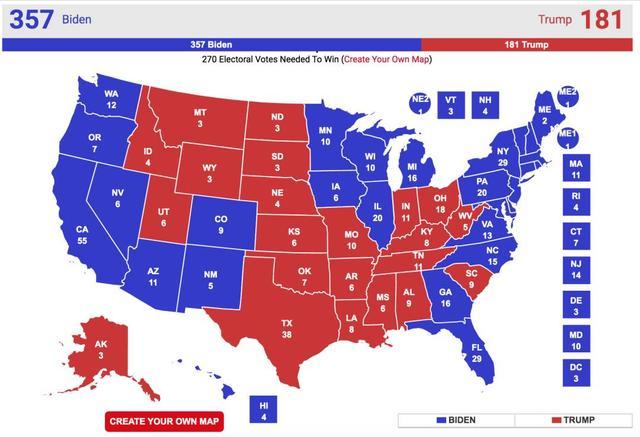 美国大选最新选举地图，揭示选情变化与未来趋势